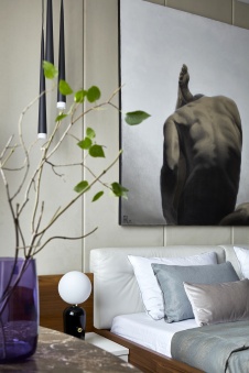 Фото интерьера спальни квартиры в стиле фьюжн