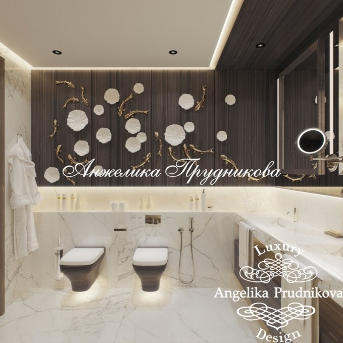 Дизайн-проект интерьера ванной комнаты в Жк Москва Сити