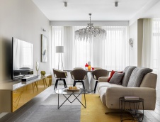 Фото интерьера гостиной квартиры в стиле фьюжн