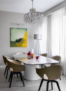 Фото интерьера столовой квартиры в стиле фьюжн