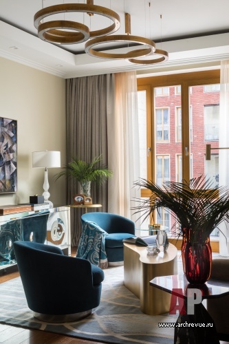 Фото интерьера гостиной квартиры в американском стиле