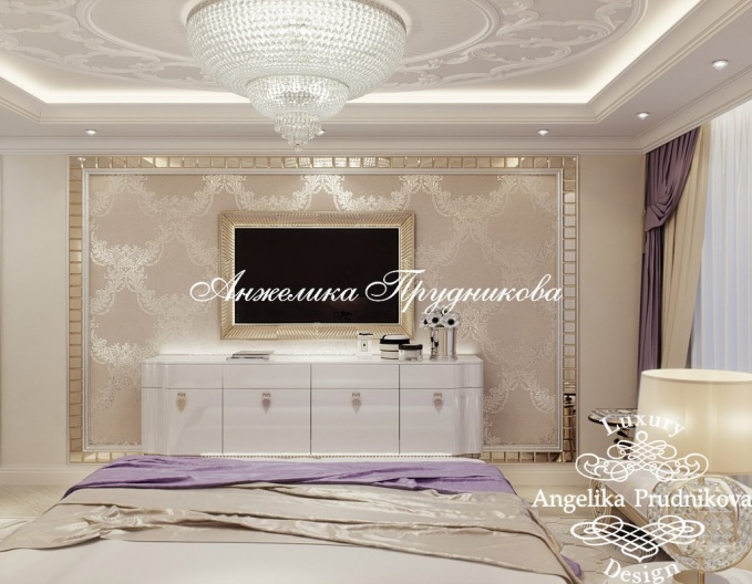 Дизайн-проект интерьера спальни в стиле ар-деко в ЖК Дубровка