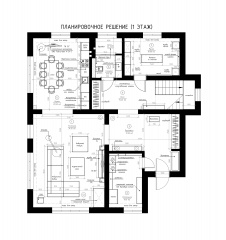 Планировка 1 этажа коттеджа в Новой Москве.
