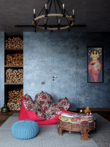 Фото интерьера гостиной квартиры в стиле лофт