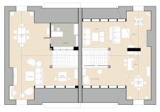 Планировка 3 этажа 3-х этажного загородного дуплекса в поселке «Бристоль».