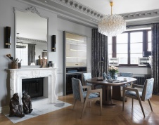 Фото интерьера гостиной квартиры в стиле неоклассика