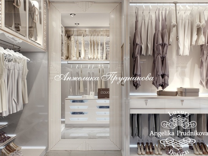 Дизайн-проект интерьера гардеробной комнаты в КП Сады Майендорф