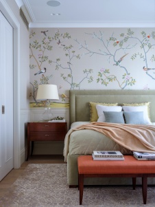 Фото интерьера спальни квартиры в стиле фьюжн