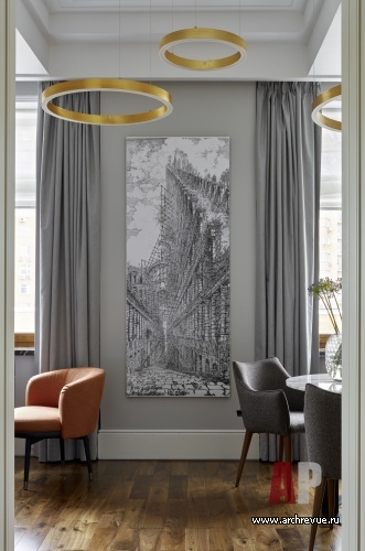 Фото интерьера гостиной квартиры в стиле ар-деко