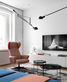 Фото интерьера гостиной квартиры в стиле фьюжн