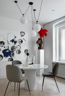 Фото интерьера столовой квартиры в стиле фьюжн