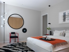 Фото интерьера спальни квартиры в стиле фьюжн