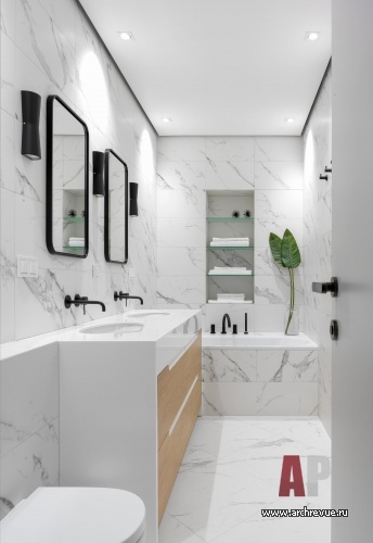 Фото интерьера ванной комнаты квартиры в стиле фьюжн