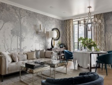 Фото интерьера гостиной квартиры в стиле неоклассика