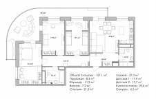 Планировка 4-х комнатной квартиры в ЖК «Балтийская жемчужина» в Санкт-Петербурге.
