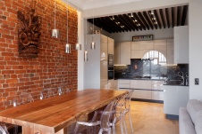 Фото интерьера столовой квартиры в стиле эклектика