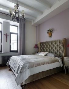 Фото интерьера спальни квартиры в стиле эклектика