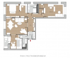Планировка 3-х комнатной квартиры на Таганке.