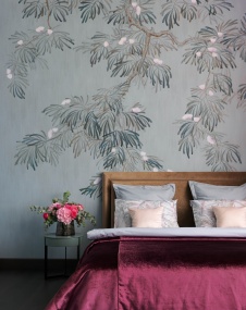 Фото интерьера спальни пентхауса в стиле фьюжн