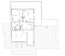 Планировка 2 этажа 2-х этажного дома с современной архитектурой.