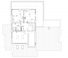 Планировка 2 этажа 2-х этажного дома с современной архитектурой.