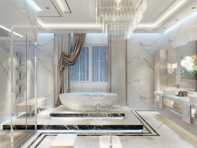 Дизайн-проект интерьера ванной комнаты в КП Монаково