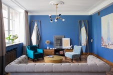 Фото интерьера гостиной квартиры в стиле фьюжн