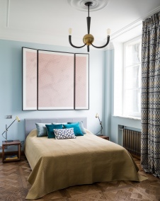 Фото интерьера спальни квартиры в стиле фьюжн