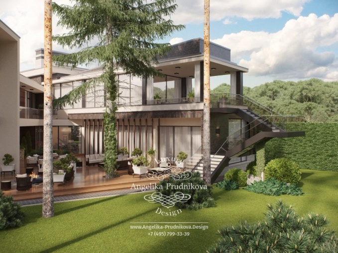 Дизайн-проект экстерьера Резиденции в хвойном лесу
