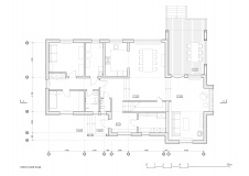 Планировка 1 этажа 2-х этажного каркасного дома из клееного бруса по индивидуальному проекту.