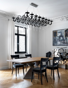 Фото интерьера столовой дома в стиле неоклассика