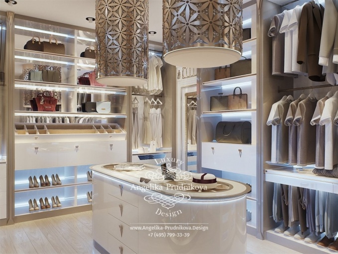 Дизайн-проект интерьера гардеробной комнаты в Элитном Жилом Комплексе
