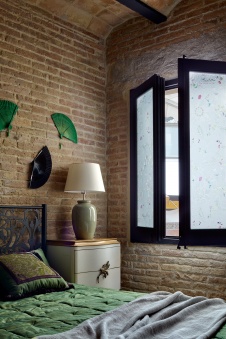 Фото интерьера спальни квартиры в стиле фьюжн