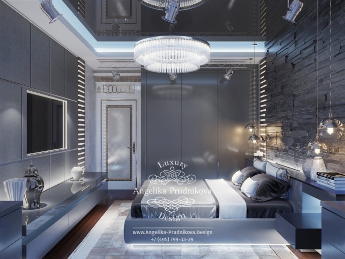 Дизайн-проект интерьера мужской спальни в Элитном Жилом Комплексе