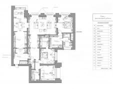 Квартира с анфиладной гостиной и изолированными спальнями.