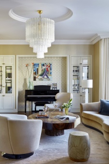 Фото интерьера гостиной квартиры в стиле ар-деко