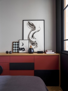 Фото интерьера спальни небольшой квартиры в стили минимализм