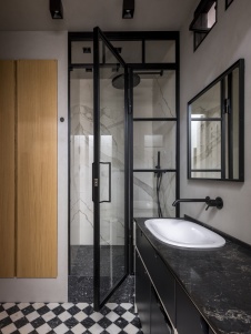 Фото интерьера санузла небольшой квартиры в стили минимализм