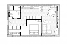Планировка квартиры с одним окном для девушки.