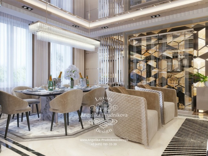 Дизайн-проект Интерьера квартиры в ЖК Донской Олимп в стиле модерн с элементами ар-деко