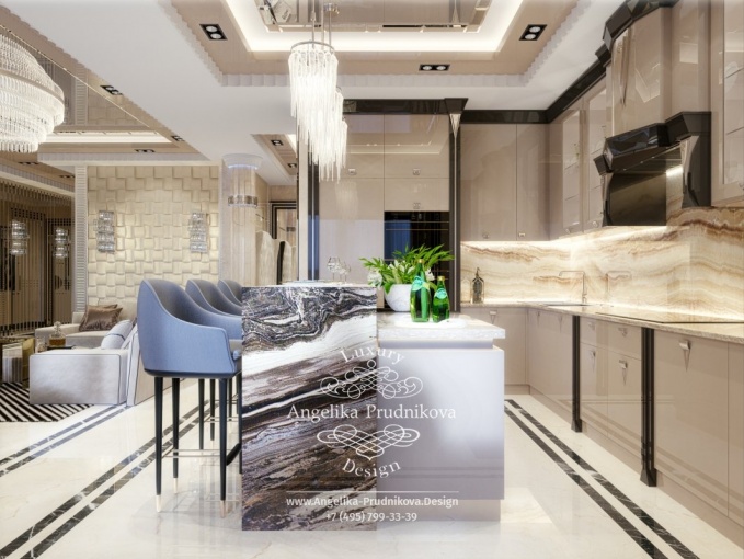 Дизайн-проект Интерьера квартиры в ЖК Донской Олимп в стиле модерн с элементами ар-деко