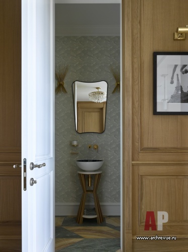 Фото интерьера гостевого санузла квартиры в стиле неоклассика