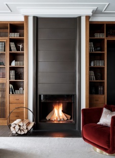 Фото интерьера каминной дома в стиле фьюжн