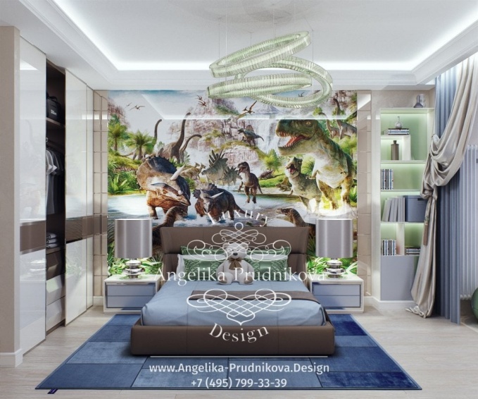Дизайн-проект интерьера детской комнаты с Динозаврами
