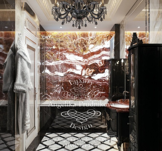Дизайн-проект интерьера ванной комнаты в Элитных апартаментах