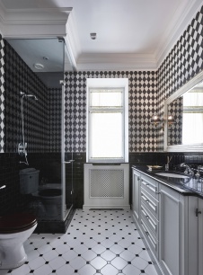 Фото интерьера санузла дома в стиле неоклассика