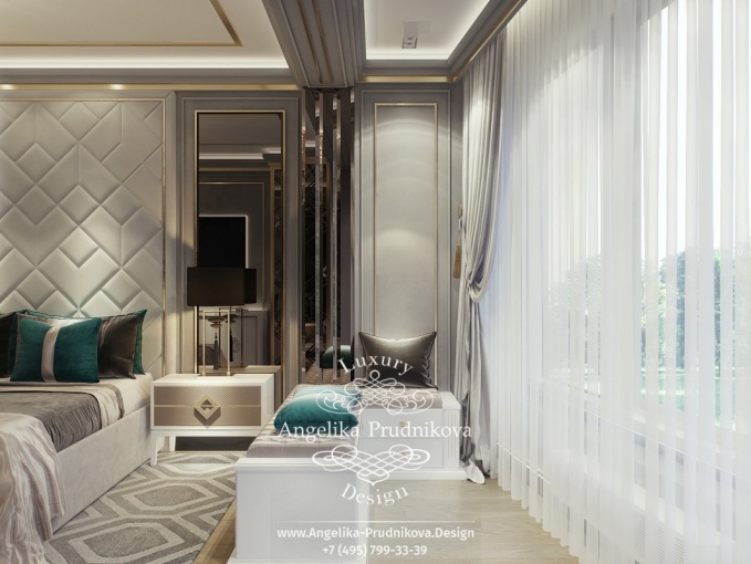 Дизайн-проект интерьера спальни в ЖК Долина Сетунь в стиле модерн