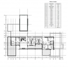 Планировка 2 этажа 2-х этажного дома с модернистской архитектурой.