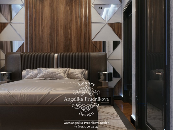 Дизайн-проект интерьера спальни в современном стиле в ЖК Лица