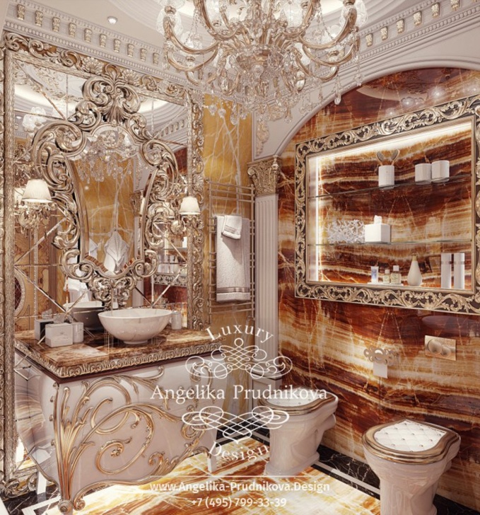 Дизайн-проект ванной комнаты в стиле барокко